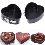 4 inch Heart Shaped Cake Mould Non-Stick with Removable Base and Buckle-Black
