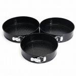 Round Shaped Cake Mould Non-Stick with Removable Base and Buckle-Black