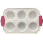 6 Cavity Non-stick Quality Ceramic Muffin Mold with Easy Grip Handle