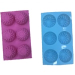 6 Cavity Flower Non Stick Quality Silicone Cake Mold