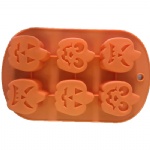 6 Cavity Pumpkin Non Stick Quality Silicone Cake Mold