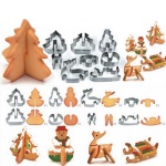 3D Xmas Stainless Steel Cookie Cutter set