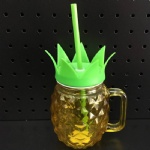 Pineapple Drinking Glass with Straw